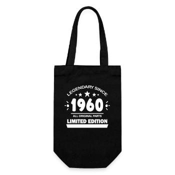 1960 - Jahrgang 1960 - Baujahr 1960 - Geschenkbeutel für Flaschen - Schwarz - Vorne
