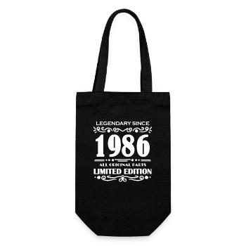 1986 - Born 1986 - Built in 1986 - Gift Bag for Bottles - black - Front