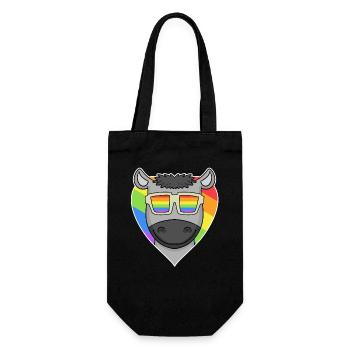 Gay LGBT Animal Donkey Rainbow Heart - Sac à bouteille - noir - Devant