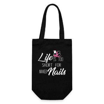 La vie est trop courte pour la technologie des ongles nue - Sac à bouteille - noir - Devant