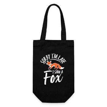 Sorry I'm late I saw a Fox - Gift Bag for Bottles - black - Front