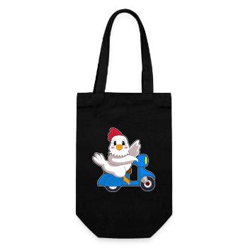 Chicken Scooter - Gift Bag for Bottles - black - Front