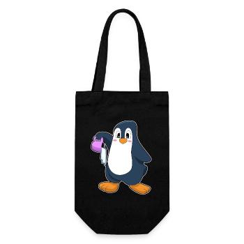 Penguin Iced Coffee - Gift Bag for Bottles - black - Front