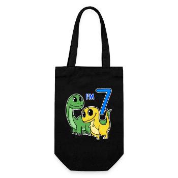 7ème anniversaire garçon Dino Motif - Sac à bouteille - noir - Devant