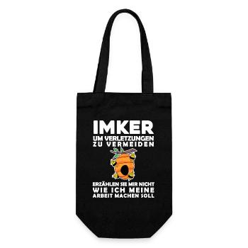 Imker Honig Imkerei Geschenk - Geschenkbeutel für Flaschen - Schwarz - Vorne