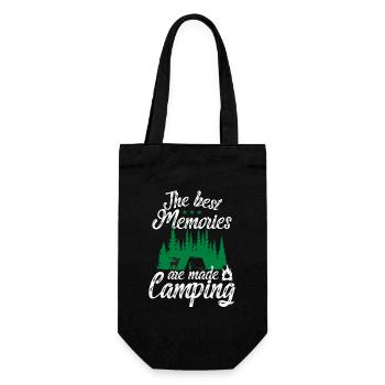 Best memories are made camping - Geschenkbeutel für Flaschen - Schwarz - Vorne