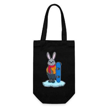 Rabbit Snowboarder Snowboard - Gift Bag for Bottles - black - Front