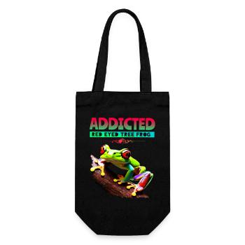 Addicted to Red Eyed Tree Frog - Gift Bag for Bottles - black - Front