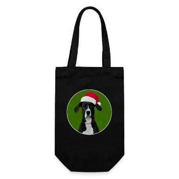 Grand chien danois au chapeau de père Noël pour Noël - Sac à bouteille - noir - Devant