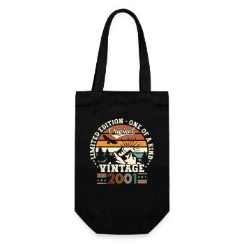 Vintage Vintage 2001 21st Birthday Gift Man - Gift Bag for Bottles - black - Front