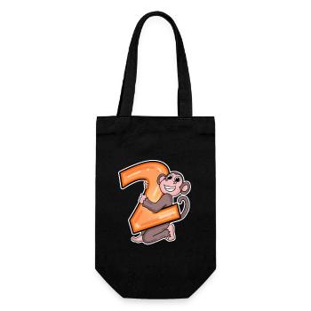 2 Jahre alt - 2 Geburtstag mit Tier Motiv - Geschenkbeutel für Flaschen - Schwarz - Vorne