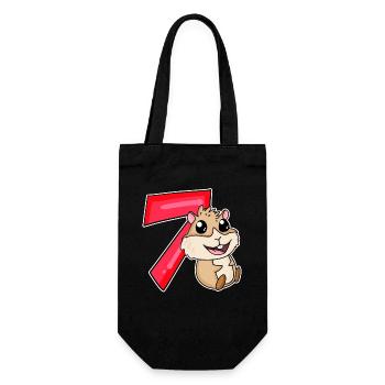 7 Jahre alt - 7 Geburtstag mit Tier Motiv - Geschenkbeutel für Flaschen - Schwarz - Vorne