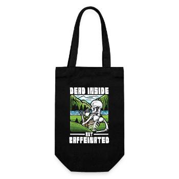 Dead inside but caffeinated - Geschenkbeutel für Flaschen - Schwarz - Vorne