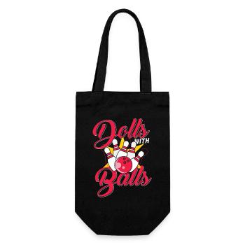 Dolls with balls bowling - Geschenkbeutel für Flaschen - Schwarz - Vorne