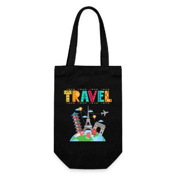 Voyage - Idée cadeau pour les amoureux des voyages - Sac à bouteille - noir - Devant