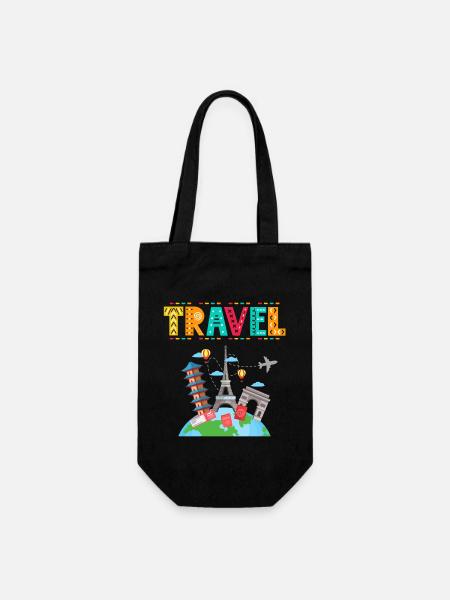 Voyage - Idée cadeau pour les amoureux des voyages - Sac à bouteille - noir