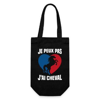Je Peux Pas J'ai Cheval Vintage Cœur Cadeau - Sac à bouteille - noir - Devant
