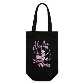 Nägel Vor Männern Nageldesignerin - Geschenkbeutel für Flaschen - Schwarz - Vorne