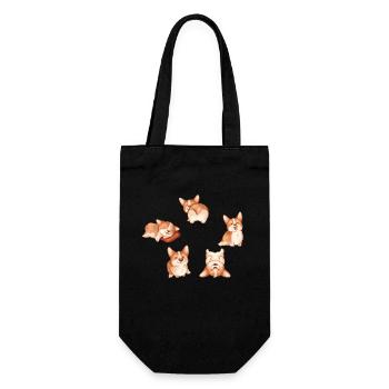 Cute Corgis pour filles - Sac à bouteille - noir - Devant