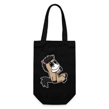 Pferd Pferde Hauspferd - Geschenkbeutel für Flaschen - Schwarz - Vorne