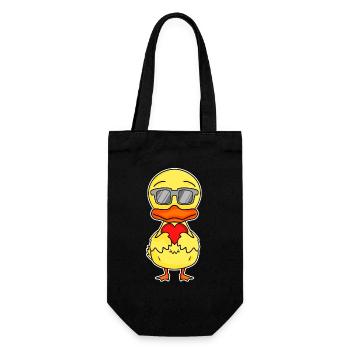 Duck with heart - Love Romantic - Gift Bag for Bottles - black - Front