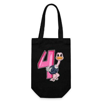 4 ans - 4ème anniversaire avec motif animal - Sac à bouteille - noir - Devant