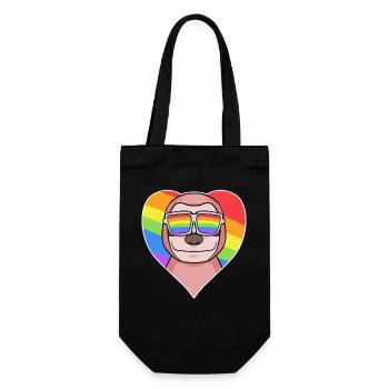 Animal gay paresseux Cœur arc-en-ciel - Sac à bouteille - noir - Devant