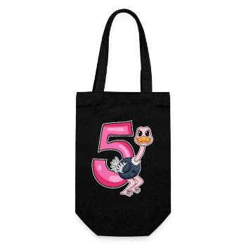5 ans - 5ème anniversaire avec motif animal - Sac à bouteille - noir - Devant
