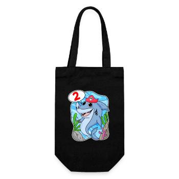 2 Jahre alt - 2. Geburtstag mit Tier Motiv - Geschenkbeutel für Flaschen - Schwarz - Vorne