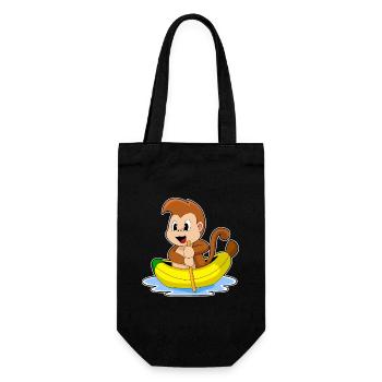 Affe kleines Boot - Geschenkbeutel für Flaschen - Schwarz - Vorne