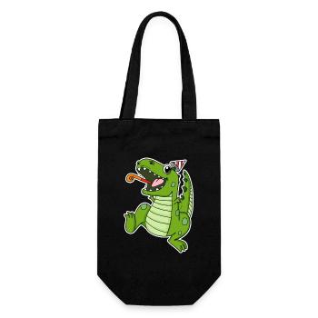 Dino Party - Geschenkbeutel für Flaschen - Schwarz - Vorne