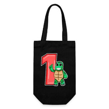 1 year old - school enrolment - turtle motif - Gift Bag for Bottles - black - Front