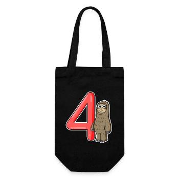4 ans - 4ème anniversaire avec motif animal - Sac à bouteille - noir - Devant