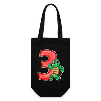 3 Jahre alt - 3. Geburtstag mit Tier Motiv - Geschenkbeutel für Flaschen - Schwarz - Vorne