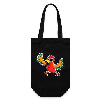 Papagei Vogel Vögel - Geschenkbeutel für Flaschen - Schwarz - Vorne