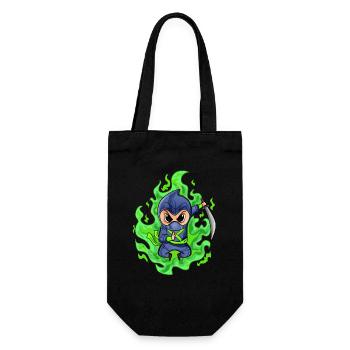 Fire Green Ninja Fighter Motif - Gift Bag for Bottles - black - Front
