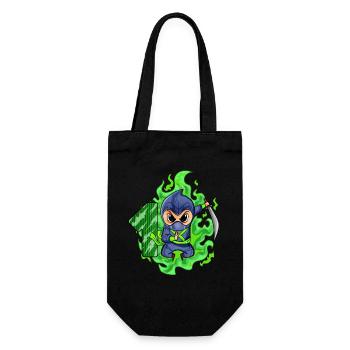 Junge 1 jährig 1. Geburtstag Junge Ninja Grün - Geschenkbeutel für Flaschen - Schwarz - Vorne