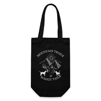 Mountain Trails and Waggy Tails - Mountain Lovers - Geschenkbeutel für Flaschen - Schwarz - Vorne