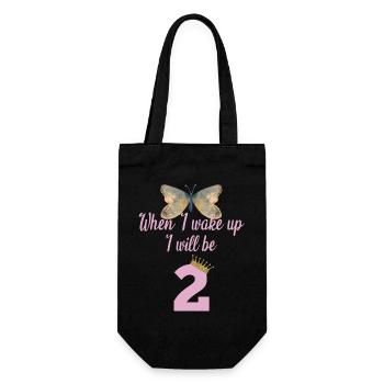 When i wake up i will be 2 - Gift Bag for Bottles - black - Front