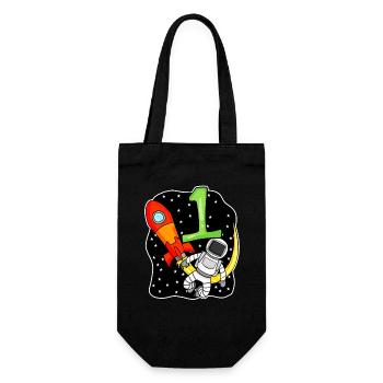 1 Jahre alt Junge Astronaut - Geschenkbeutel für Flaschen - Schwarz - Vorne