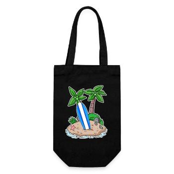 Surfer Surfing Holiday Island Motif - Gift Bag for Bottles - black - Front