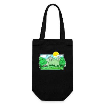 Mountain Mountains Mountain Peaks Forest - Gift Bag for Bottles - black - Front