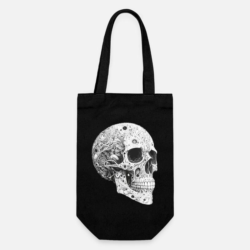 Schädel crâne Todenkopf Illustriet - Sac à bouteille - noir