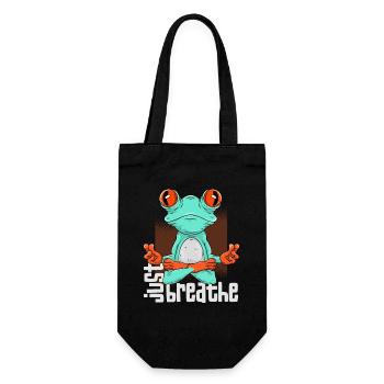 Yoga Frosch - Geschenkbeutel für Flaschen - Schwarz - Vorne