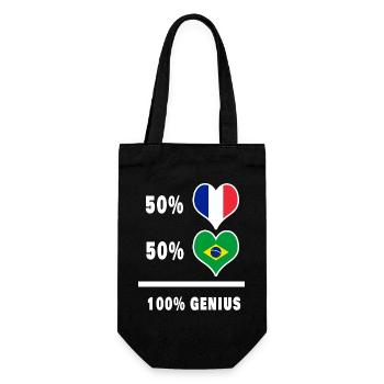 Flag of Brazil and France 100% awesome - Gift Bag for Bottles - black - Front