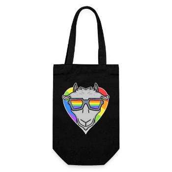 Gay Rainbow Heart Animal Goat - Sac à bouteille - noir - Devant
