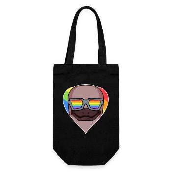 Ornithorynque animal au cœur arc-en-ciel gai - Sac à bouteille - noir - Devant