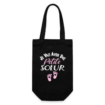 Je Vais Avoir Une Petite soeur - Annonce Grossesse - Sac à bouteille - noir - Devant