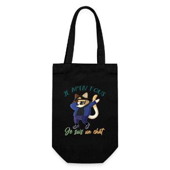 je m'en fous je suis un chat drôle chaton meme - Sac à bouteille - noir - Devant