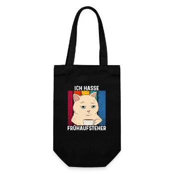 Morgenmuffel - Ich Hasse Frühaufsteher - Geschenkbeutel für Flaschen - Schwarz - Vorne